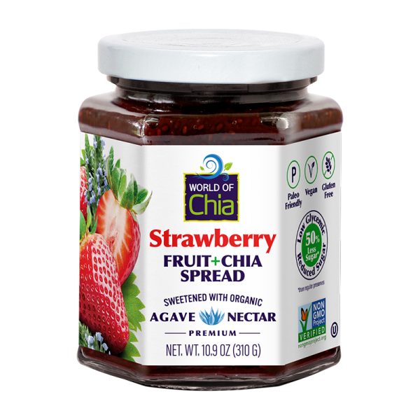 Premium chia strawberry fruit spread