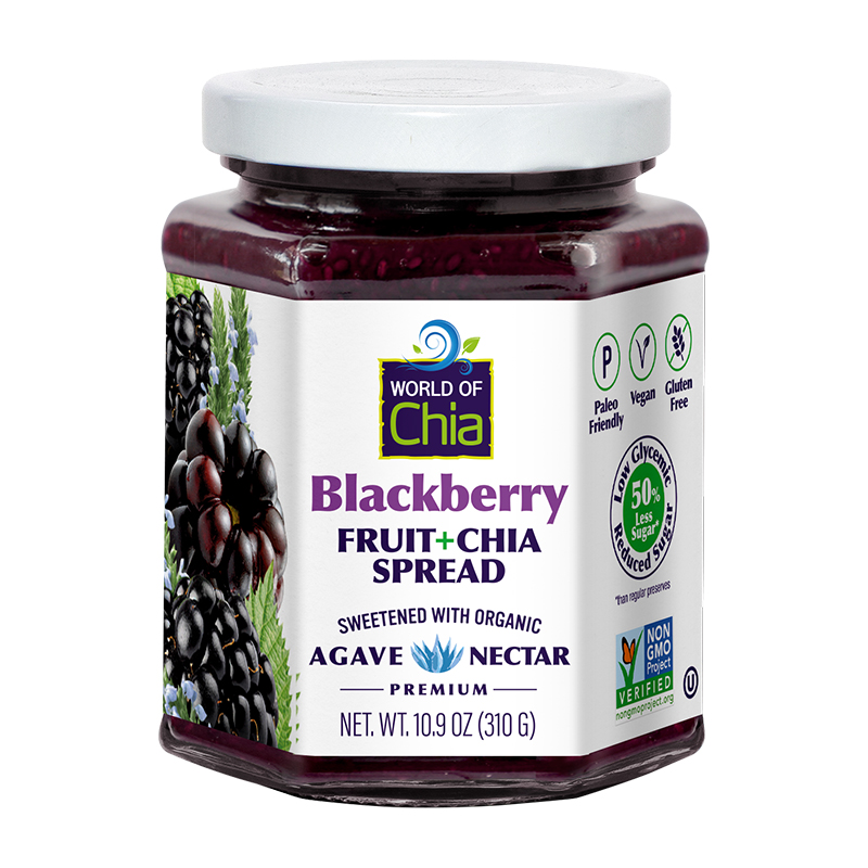 Premium chia blackberry fruit spread
